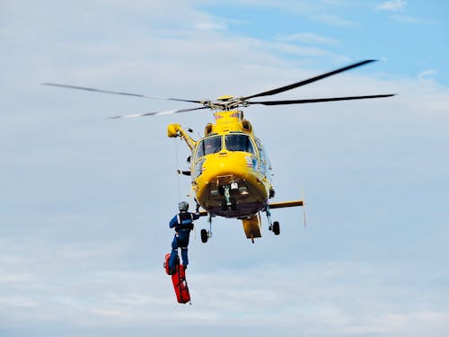 Man Hanging Off The Helicopter