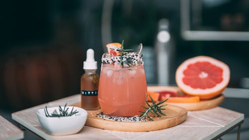 Pomelo Juice in Clear Glass Jar