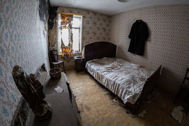 Abandoned, Ruined Bedroom