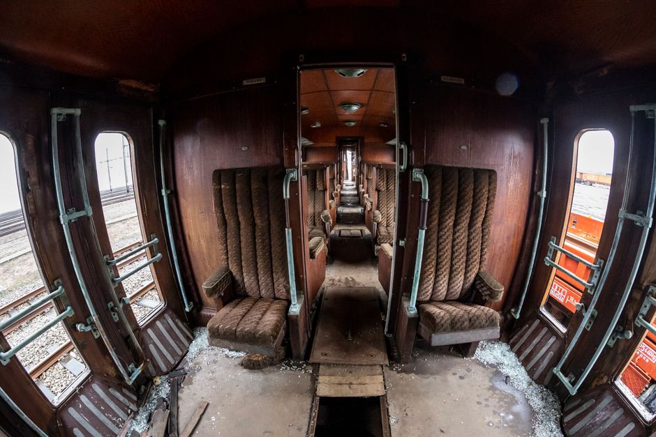 Modern interior of a Czech Railways train carriage