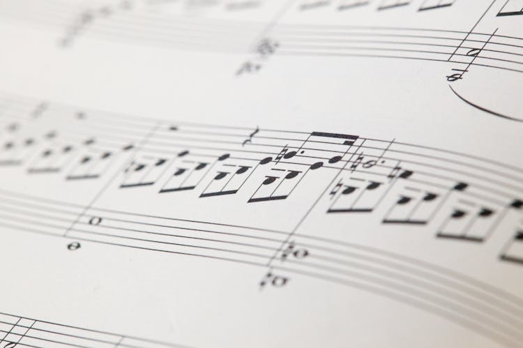 Musical Notes On White Paper