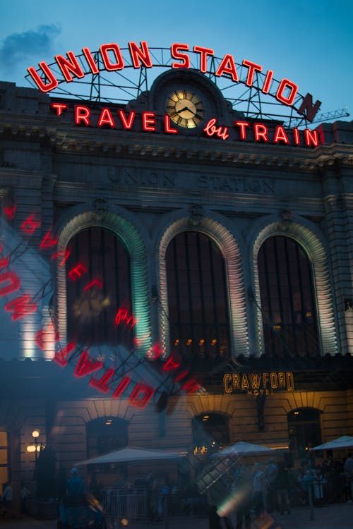 Illuminated Hotel Front During Night Time