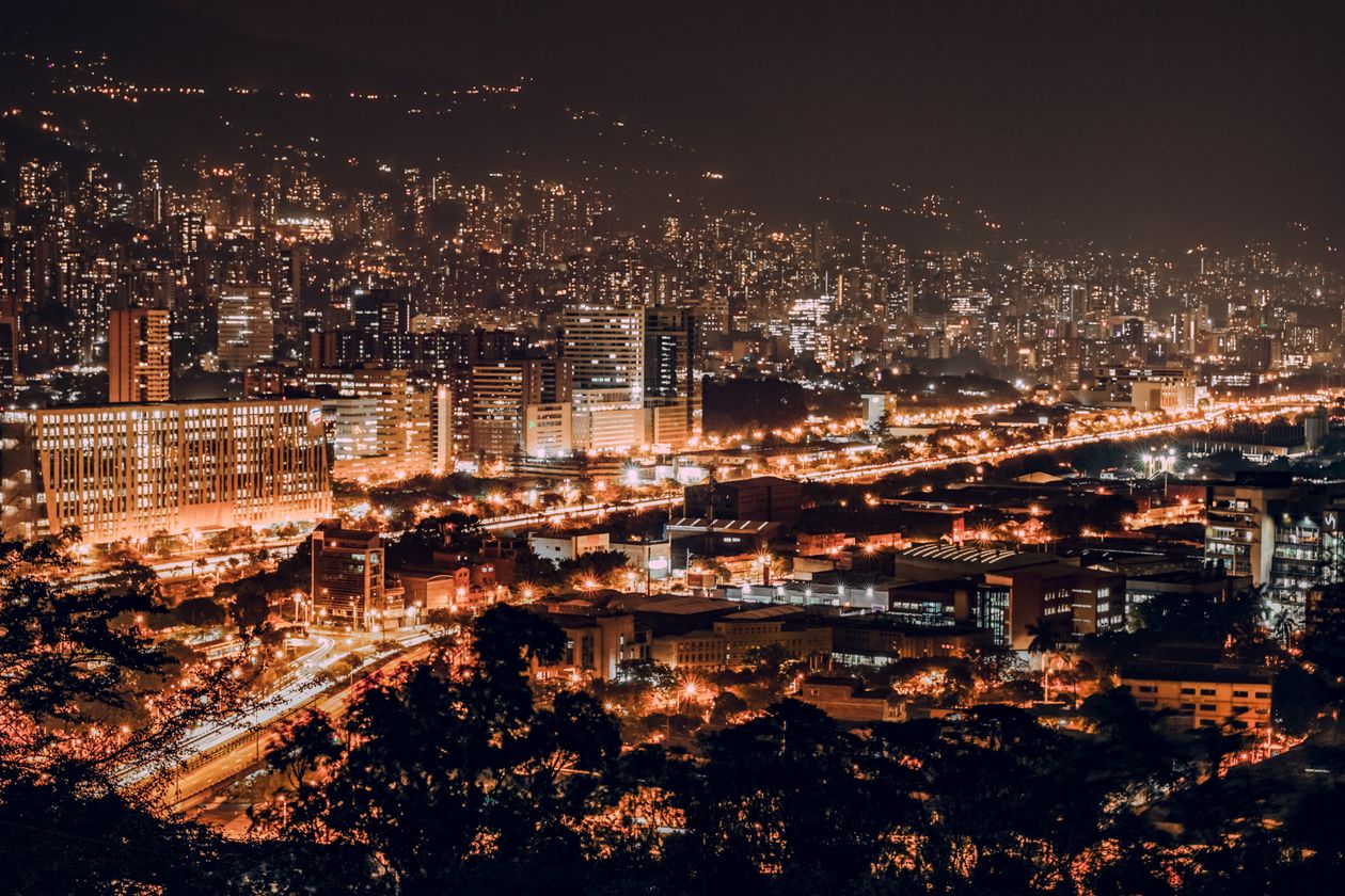 Night view of Medellín, Colombia