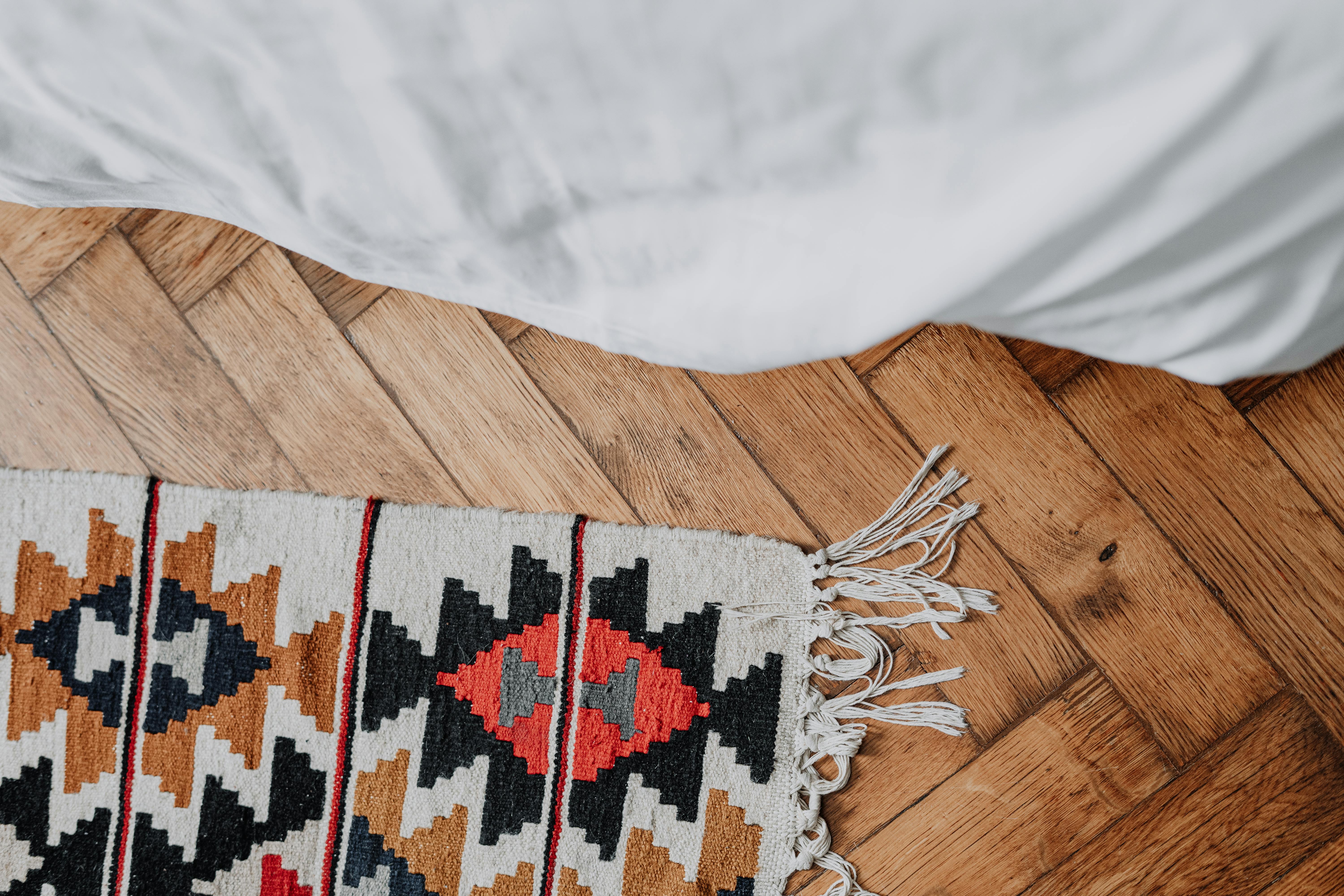 A stunning tribal patterned wool rug