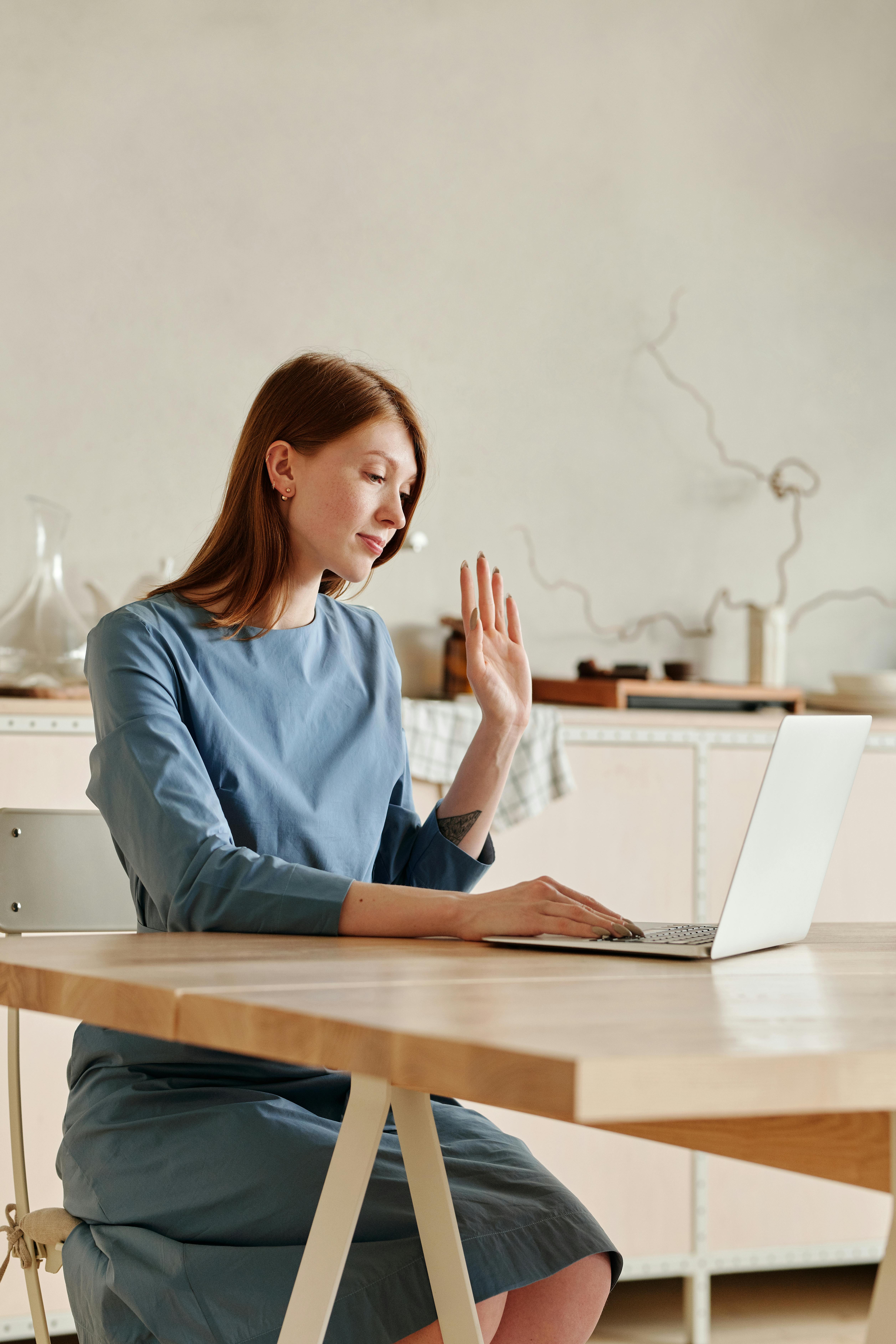 a woman on a video call