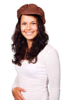 Woman Wearing Brown Cap and White Long Sleeve Shirt