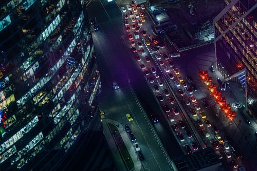 Free stock photo of action, building, cars Stock Photo