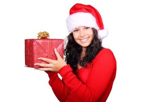 Girl Holding Red Gift Box