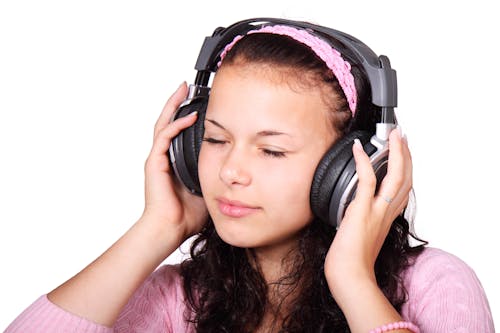 Free Woman Wearing Black On-ear Headphones Stock Photo