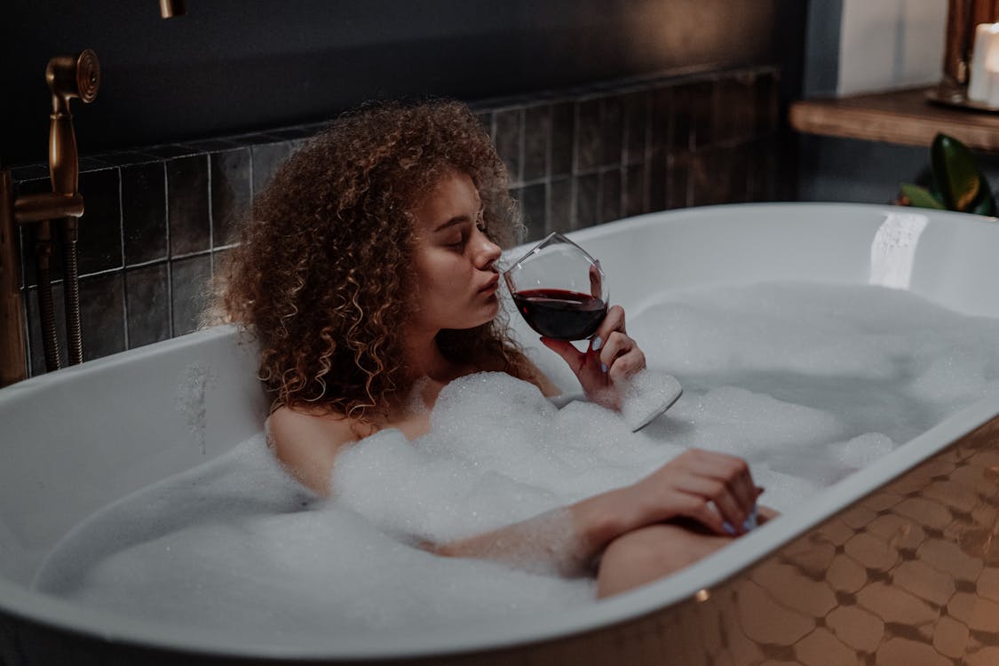 Woman in Bathtub With Water