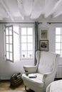 White Wooden Framed Glass Window