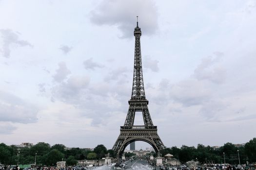 Eiffel Tower Against Overcast Sky