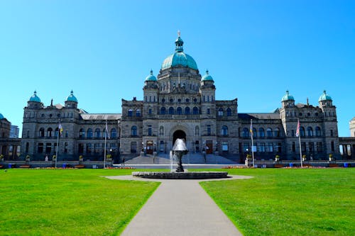 Free Facade of a Parliament Building in British Columbia Stock Photo