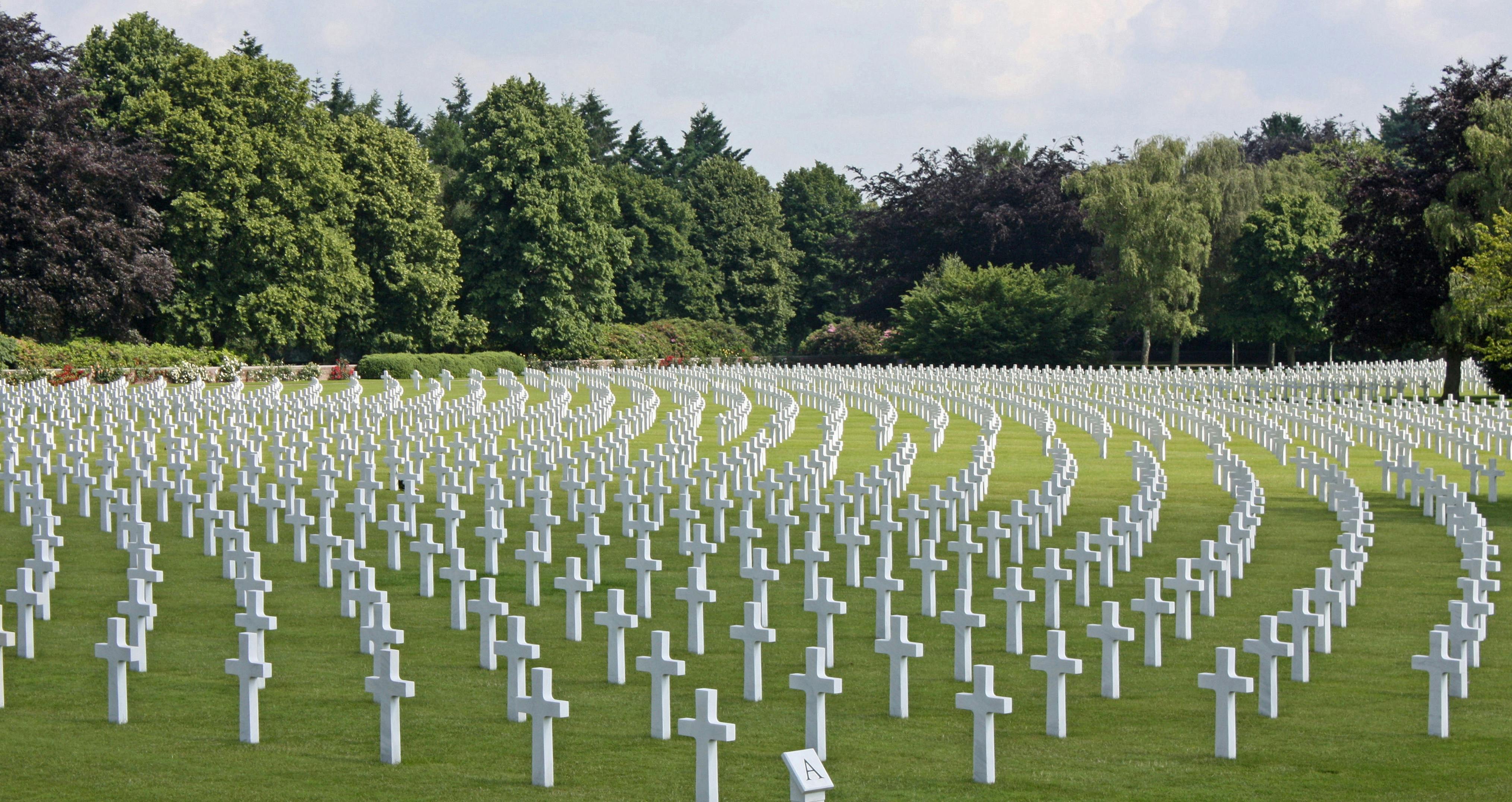 cemetery near green trees