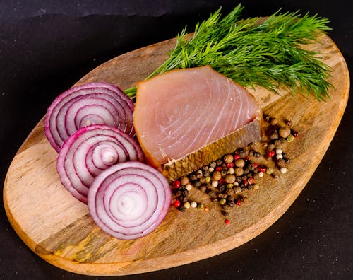 Free Ingredients on a Wooden Board Stock Photo