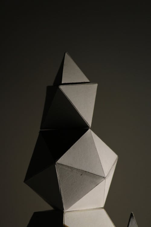 Free Grayscale Photo of a 3D Geometric Shape Stock Photo