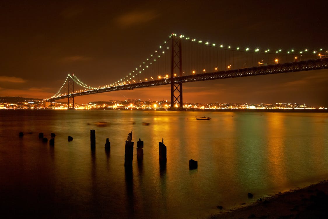 Free Bridge during Nighttime Stock Photo