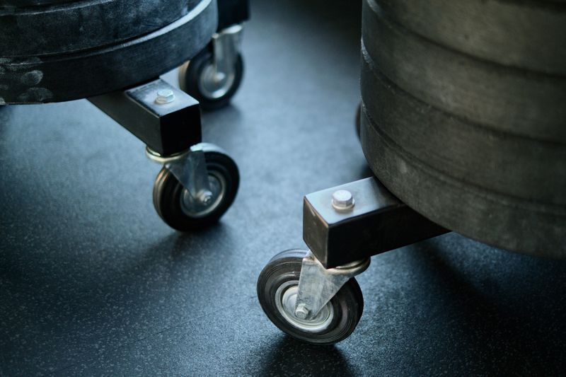 Gym equipment close-up showcasing industrial design