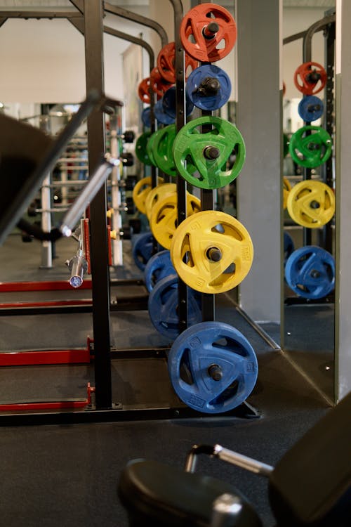 Free Weights at a Gym Stock Photo