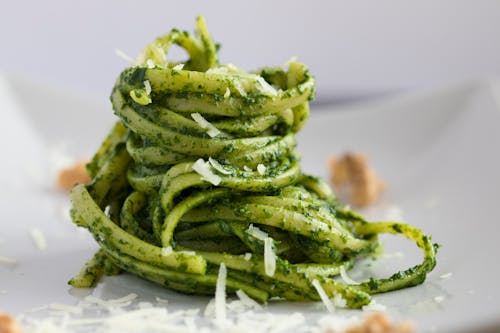 Delicious Pesto Pasta on a Plate