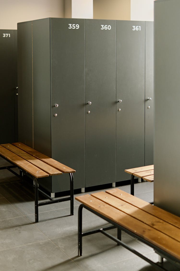 Locker Room With Benches