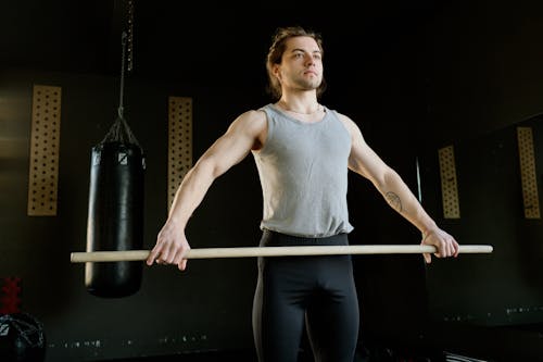 Man Training at a Gym