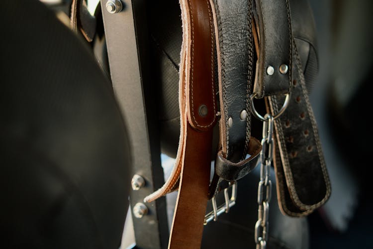 Close Up Of Leather Belts