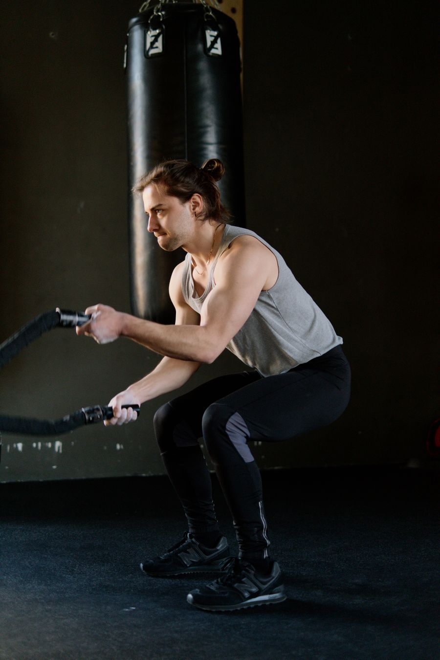 CrossFit battle rope group workout