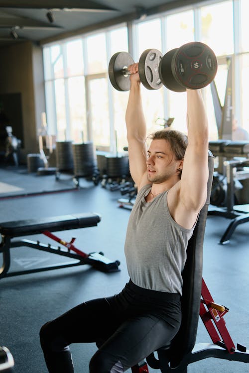 Man Exercising at a Gym