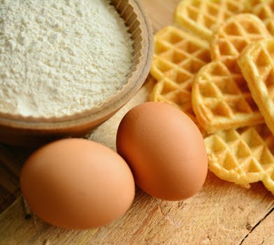 Organic Eggs and Waffle