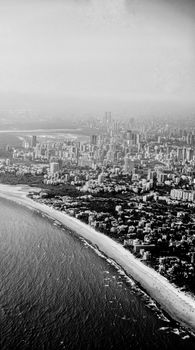 Aerial view of the Mumbai Coastal Road project showing new Mumbai traffic solutions.