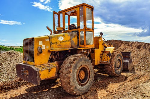 Kostnadsfria Kostnadsfri bild av bulldozer, grävmaskin, gul Stock foto