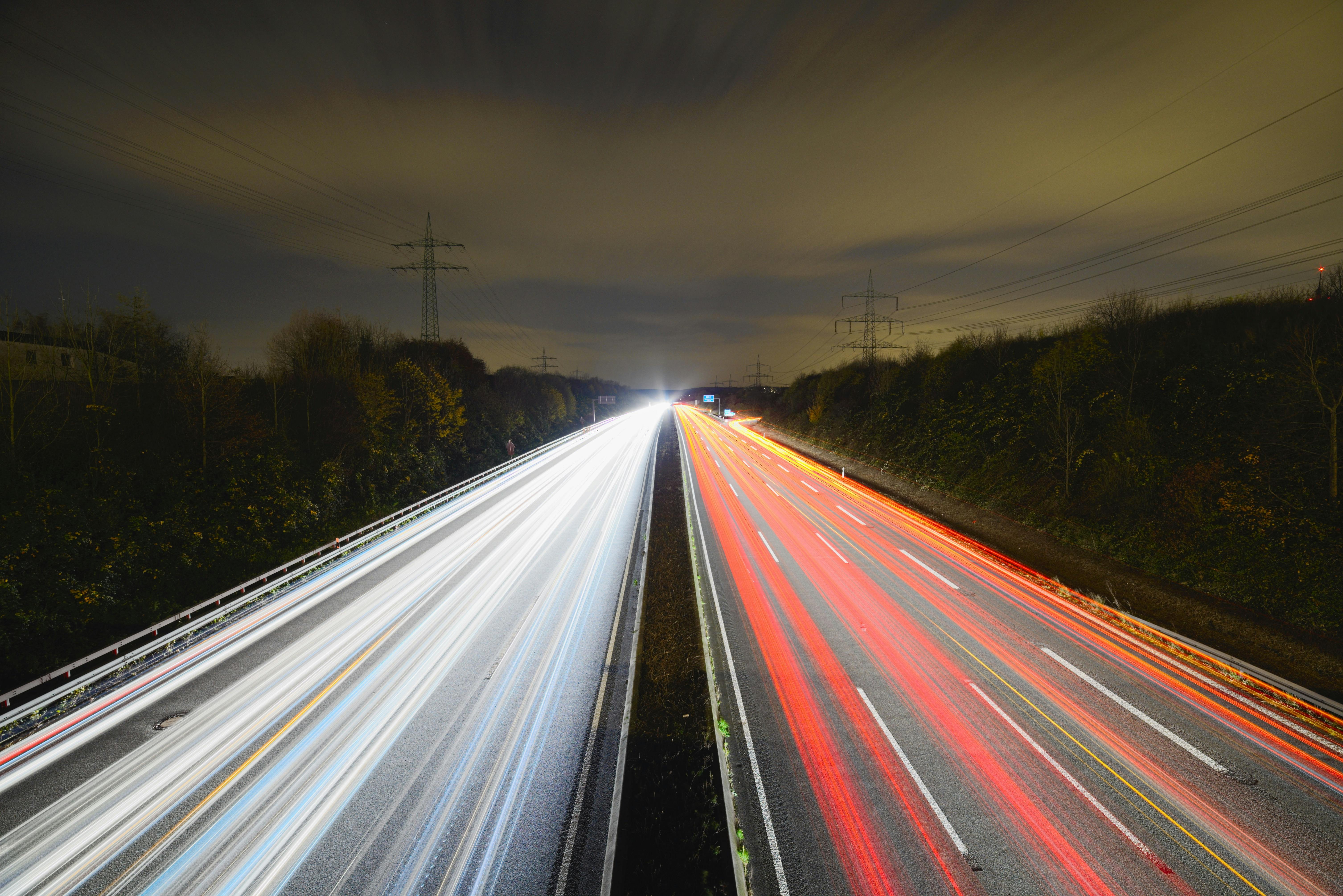 Gray Asphalt Road during Nighttime