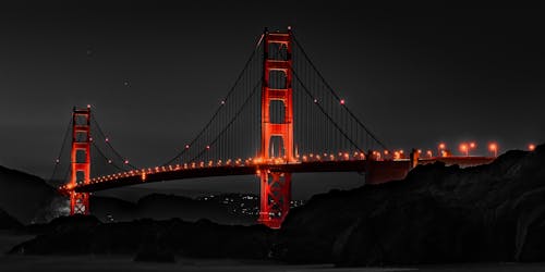 Free Selective Color Photography of Golden Gate Bridge, California Stock Photo