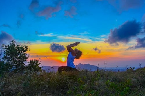 Free stock photo of sunrise, yoga, yoga asana Stock Photo
