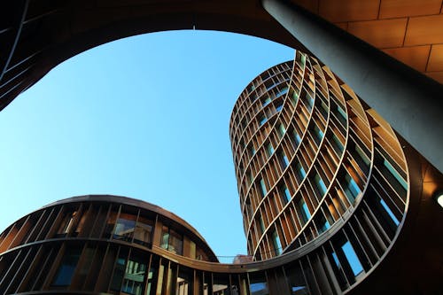 Free Worm's Eye View of City Buildings Stock Photo