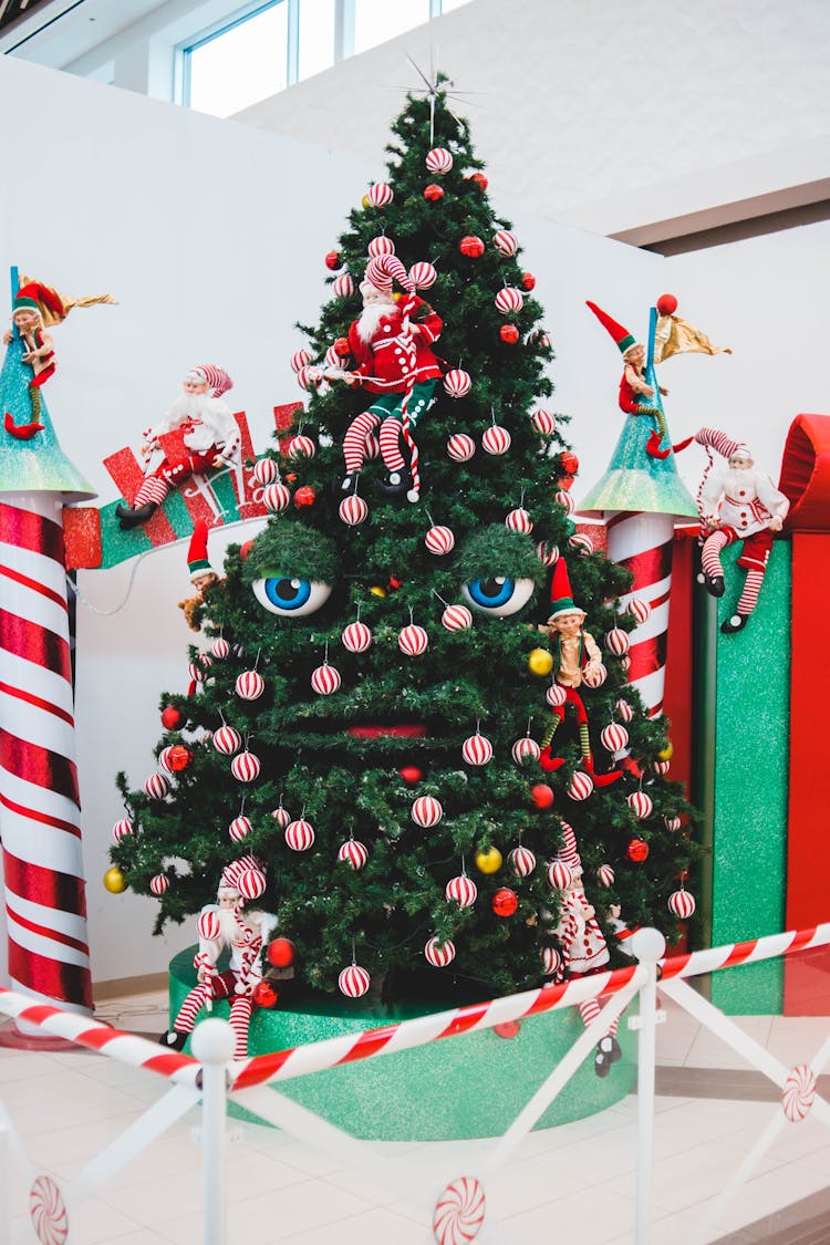 Artificial Christmas Tree In Mall