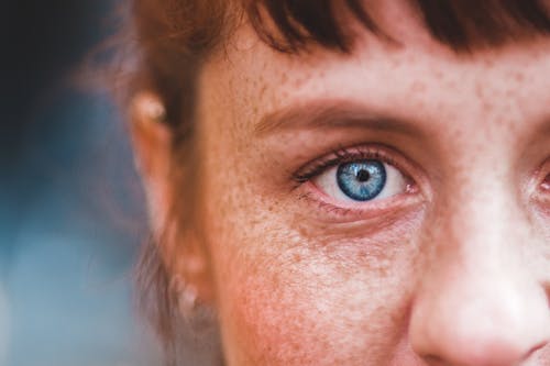 Free Face of woman with blue eyes Stock Photo