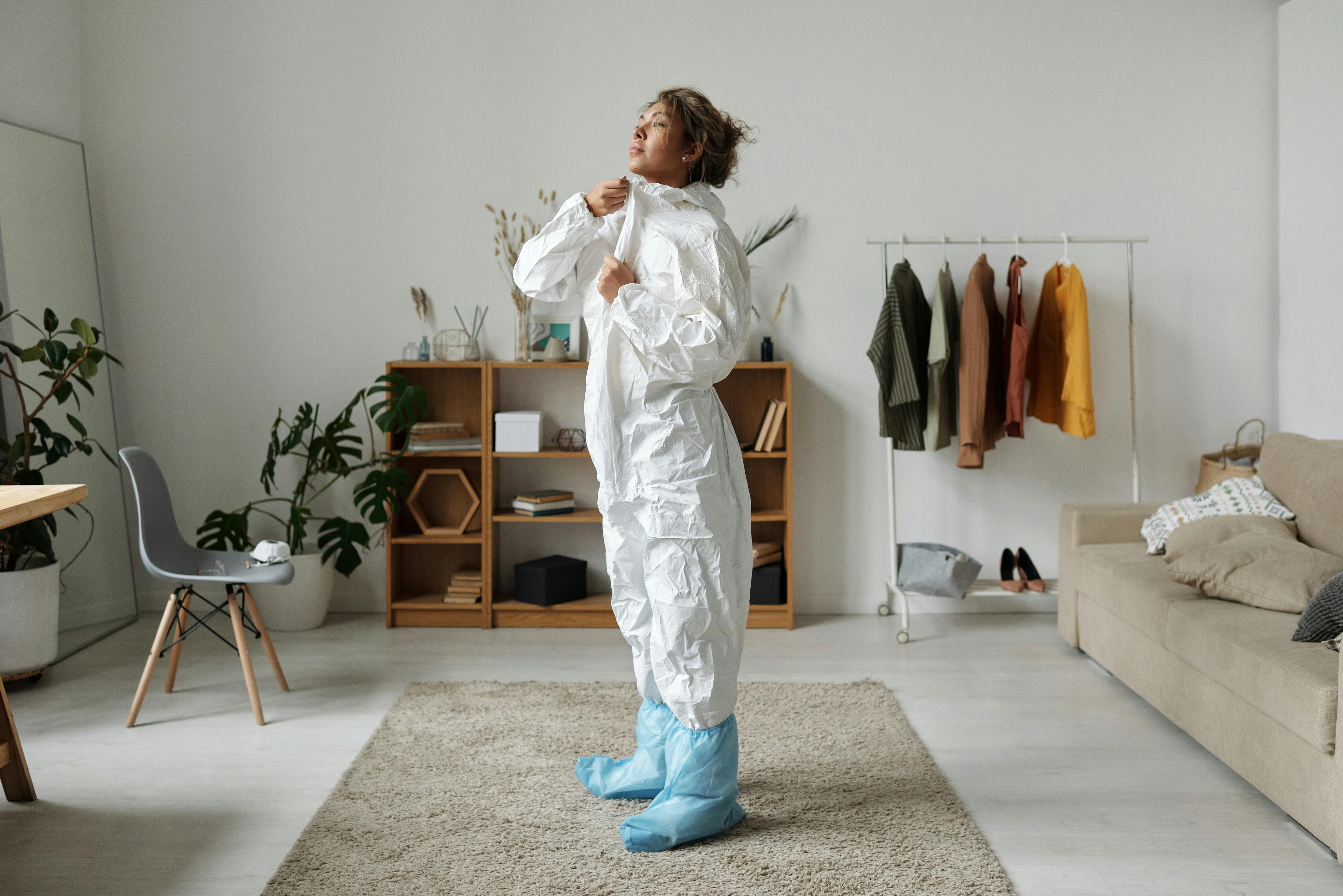 restoration professionals in full PPE - how to restore house with major fire damage