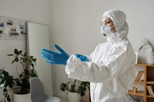 A Woman Wearing Personal Protective Equipment