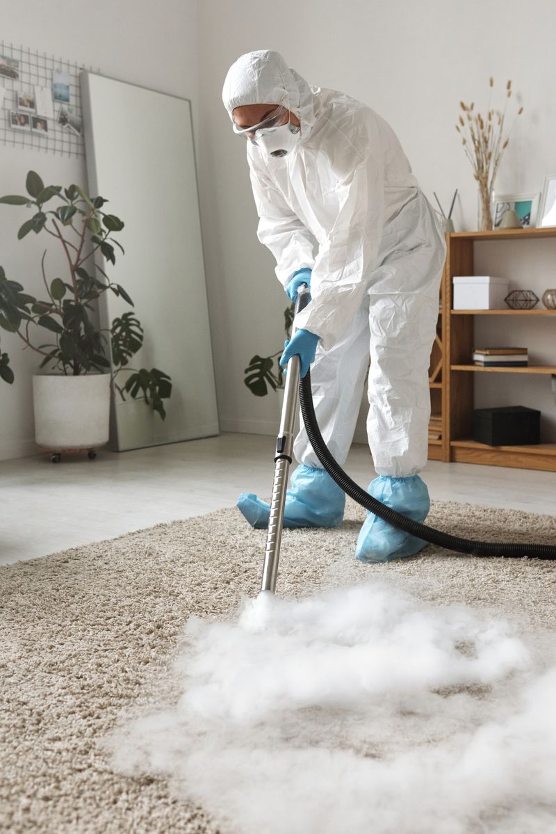 Professional carpet cleaning technician at work in Bakersfield