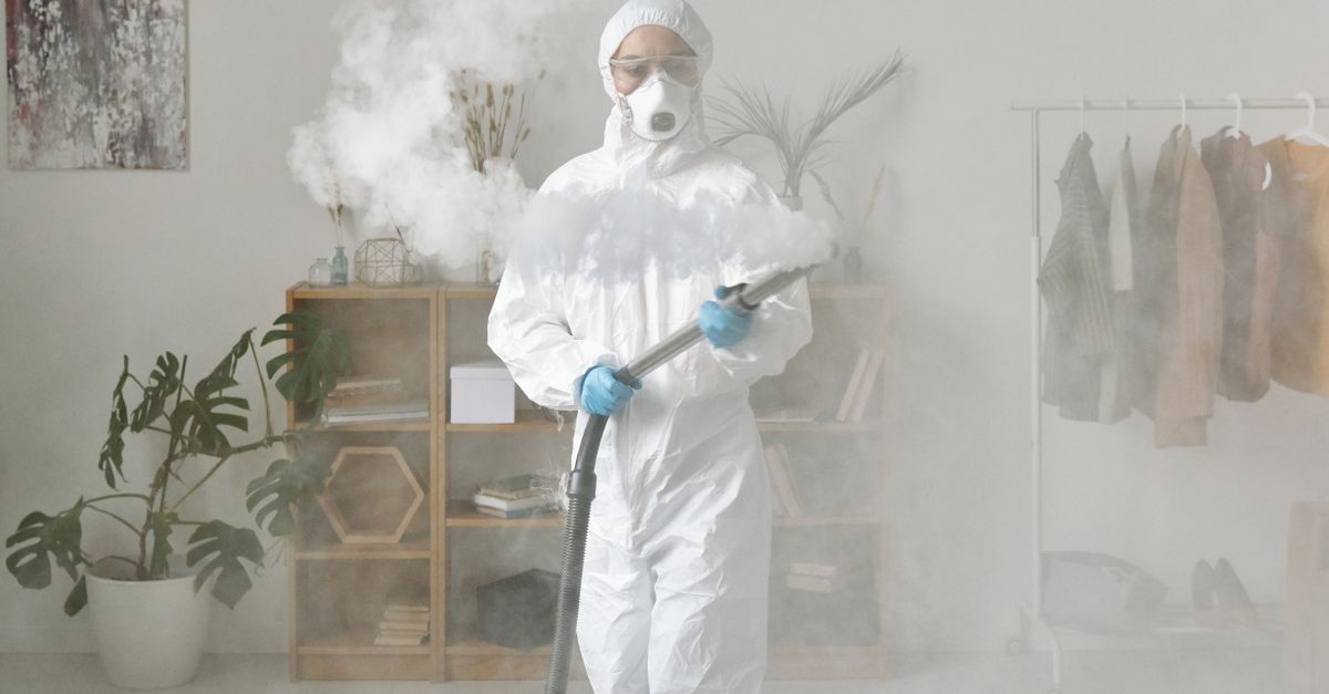 A Woman in PPE Fumigating · Free Stock Photo