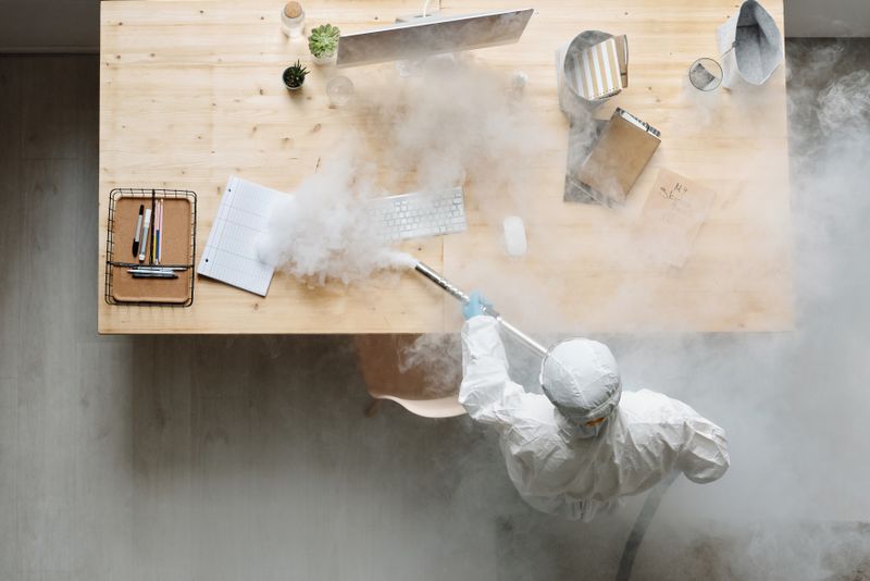 Désinfection professionnelle d'une surface en environnement médical