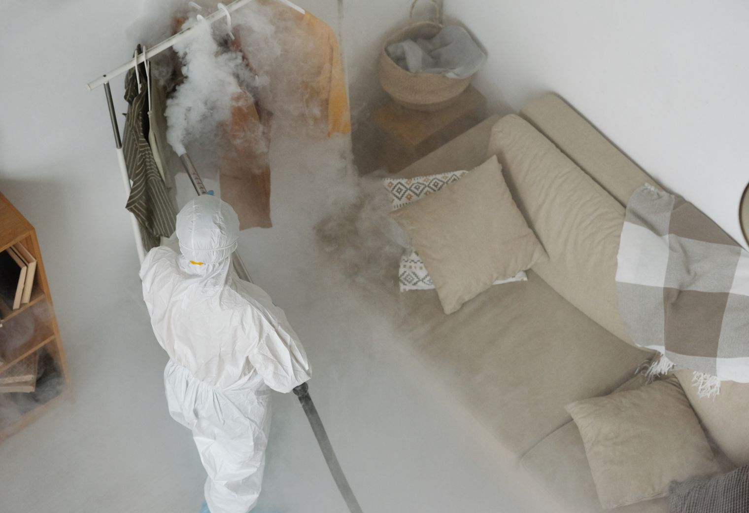 Interior Painting in Fulwell — dust sheets down and the room fully protected