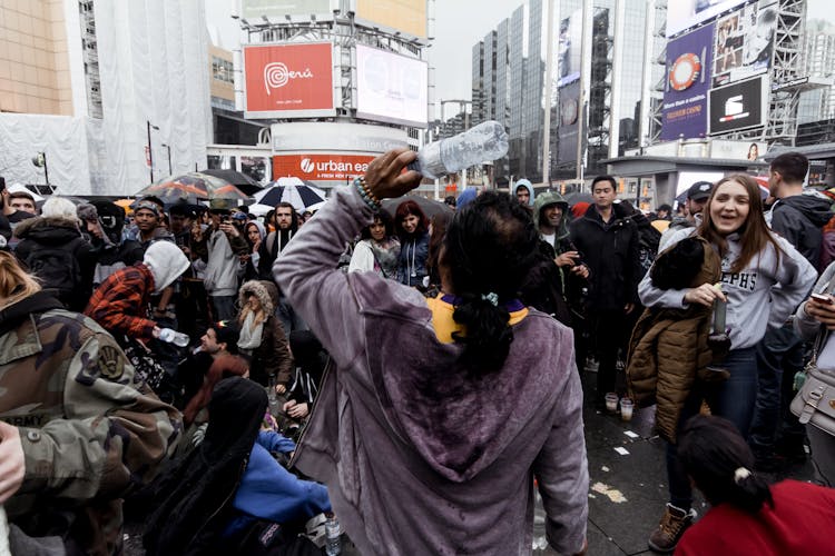 Crowd Of People On Street