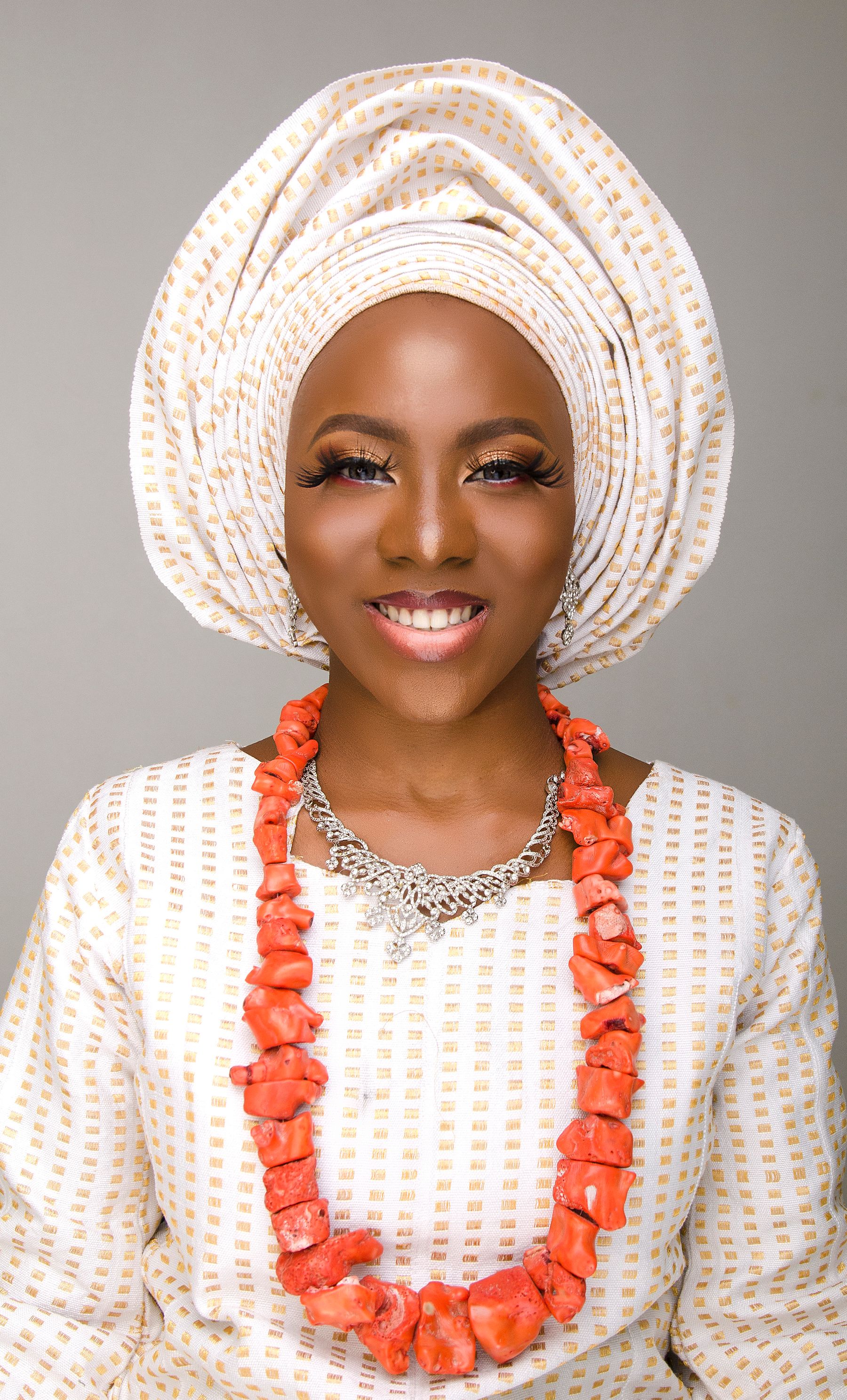 Full-body African fashion model