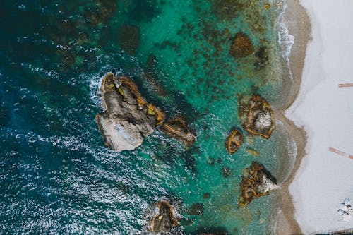 Free Aerial View of a Beach Stock Photo