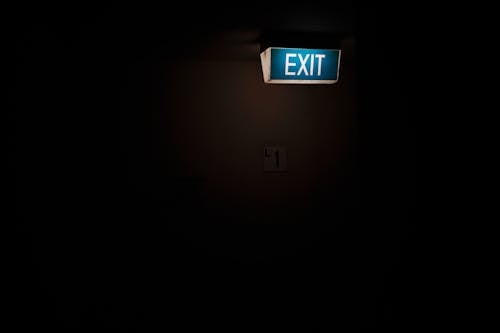 Free Illuminated "Exit" Signage  Stock Photo