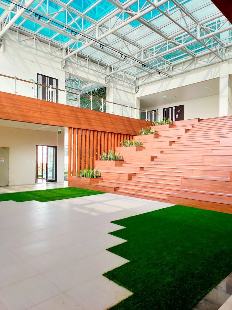 Stairs In Modern Building With Tiled Floor