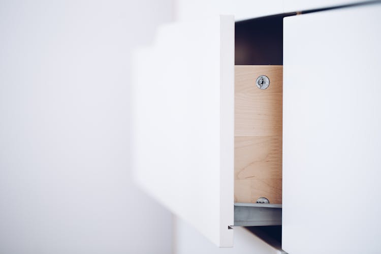 Side View Of A Partially Open Drawer